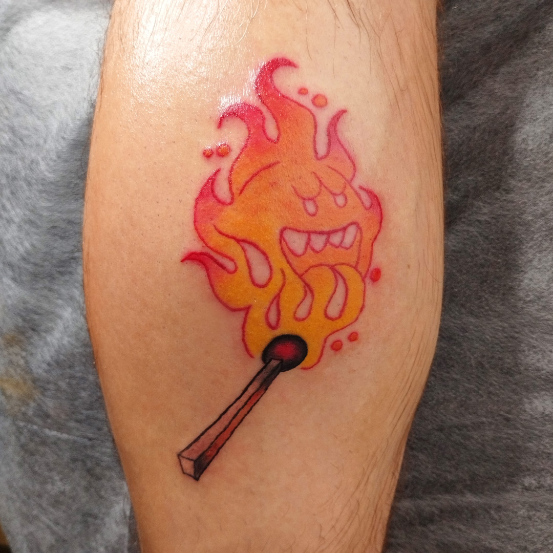 tattoo flame mario bros ghost